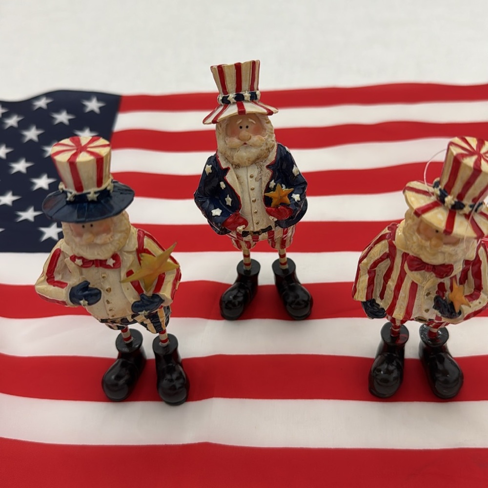 Patriotic Uncle Sam Figurines July 4th decor (mlb)